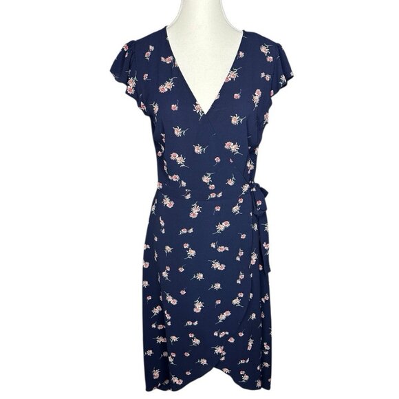 BB Dakota Women's Blue Floral April Showers Wrap Rent The‎ Runway Dress 6/C34.25 - Picture 1 of 15